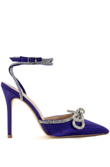 SOFIA PURPLE SATIN PUMP