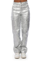 SPACE CADET WIDE LEG METALLIC PANT