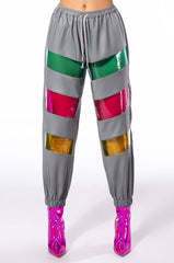 JOGGER PANTS WITH COLOR PVC