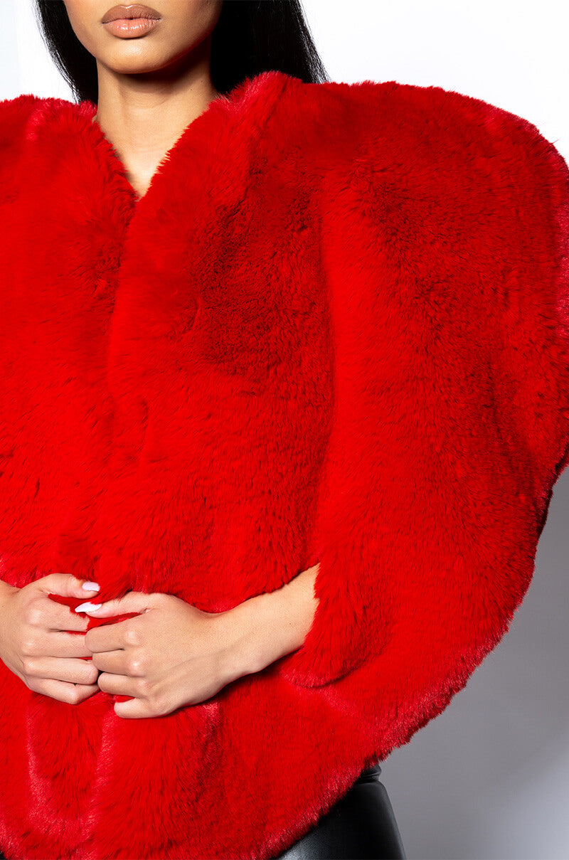 STAR CROSSED LOVER FAUX FUR HEART VEST