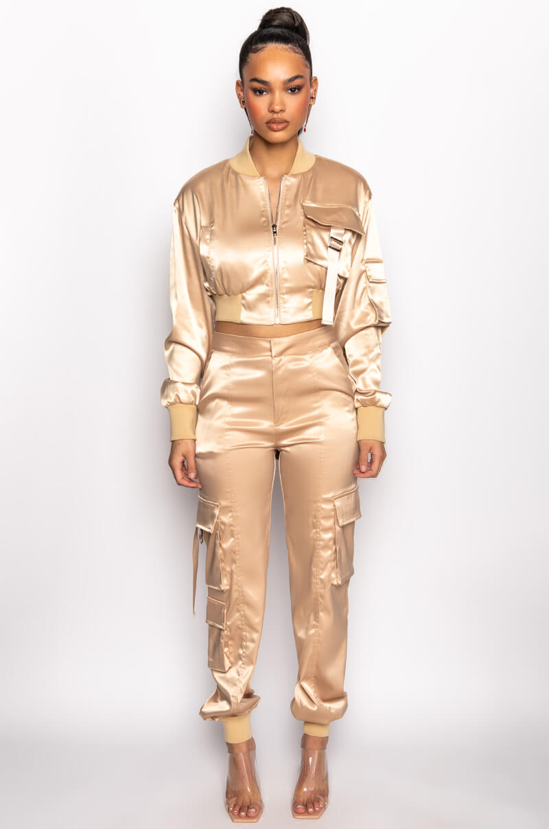 VALERIA SATIN CARGO JOGGER