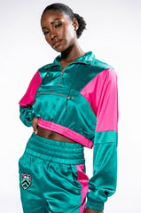 SATIN PULLOVER SWEATSHIRT