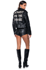 TAKE CARE MINI FAUX LEATHER STUDDED SHORT