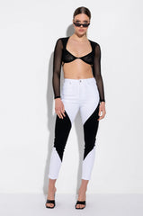 MAYA LONG SLEEVE BRALETTE MESH TOP