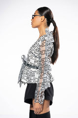 THAT NEW NEWS RUFFLE LONG SLEEVE BLOUSE