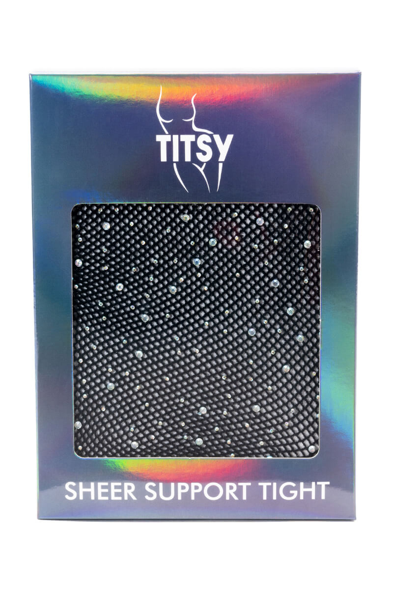 TITSY FINE FISH NET WITH RHINESTONES