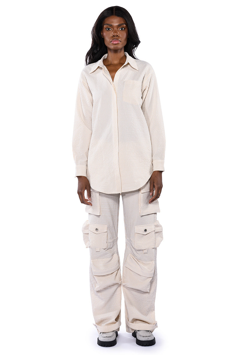 TOTO SEERSUCKER CARGO PANT