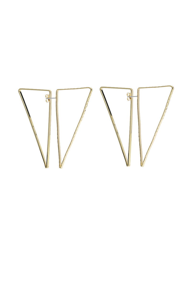 TRY ME FRONT BACK TRIANGLE EARRING IN GOLD
