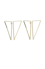 TRY ME FRONT BACK TRIANGLE EARRING IN GOLD