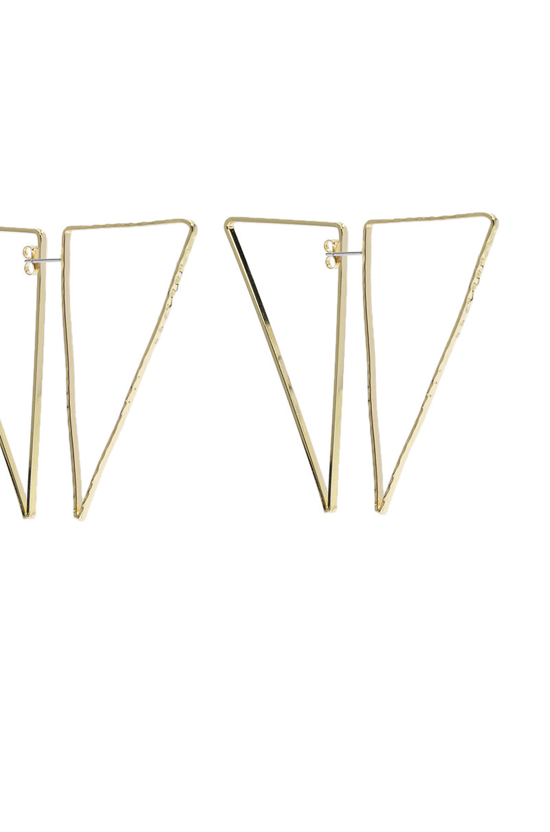 TRY ME FRONT BACK TRIANGLE EARRING IN GOLD