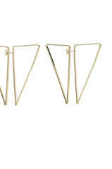 TRY ME FRONT BACK TRIANGLE EARRING IN GOLD