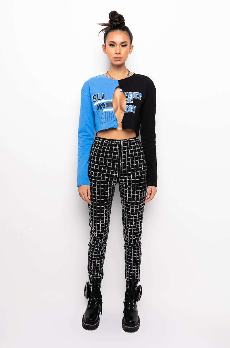 TRYOUTS CUT OUT CROPPED SWEATSHIRT
