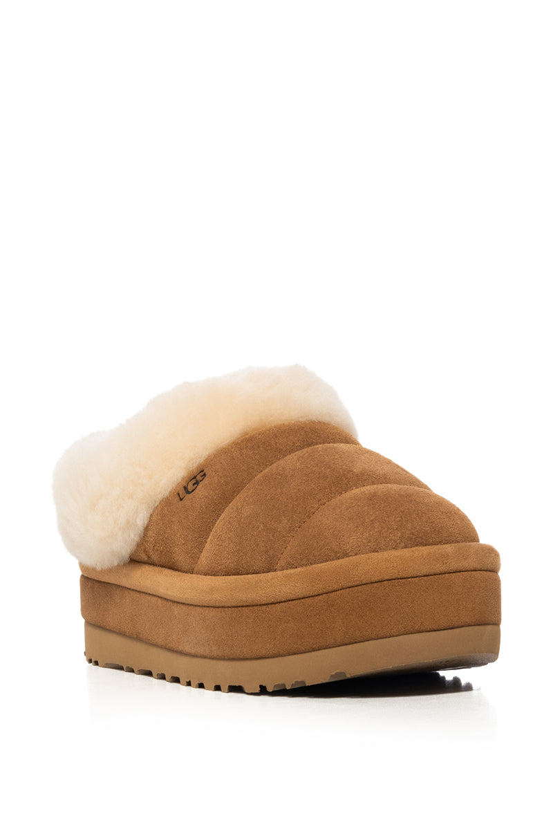 UGG TAZZLITA FLATFORM SLIPPER IN CHESTNUT