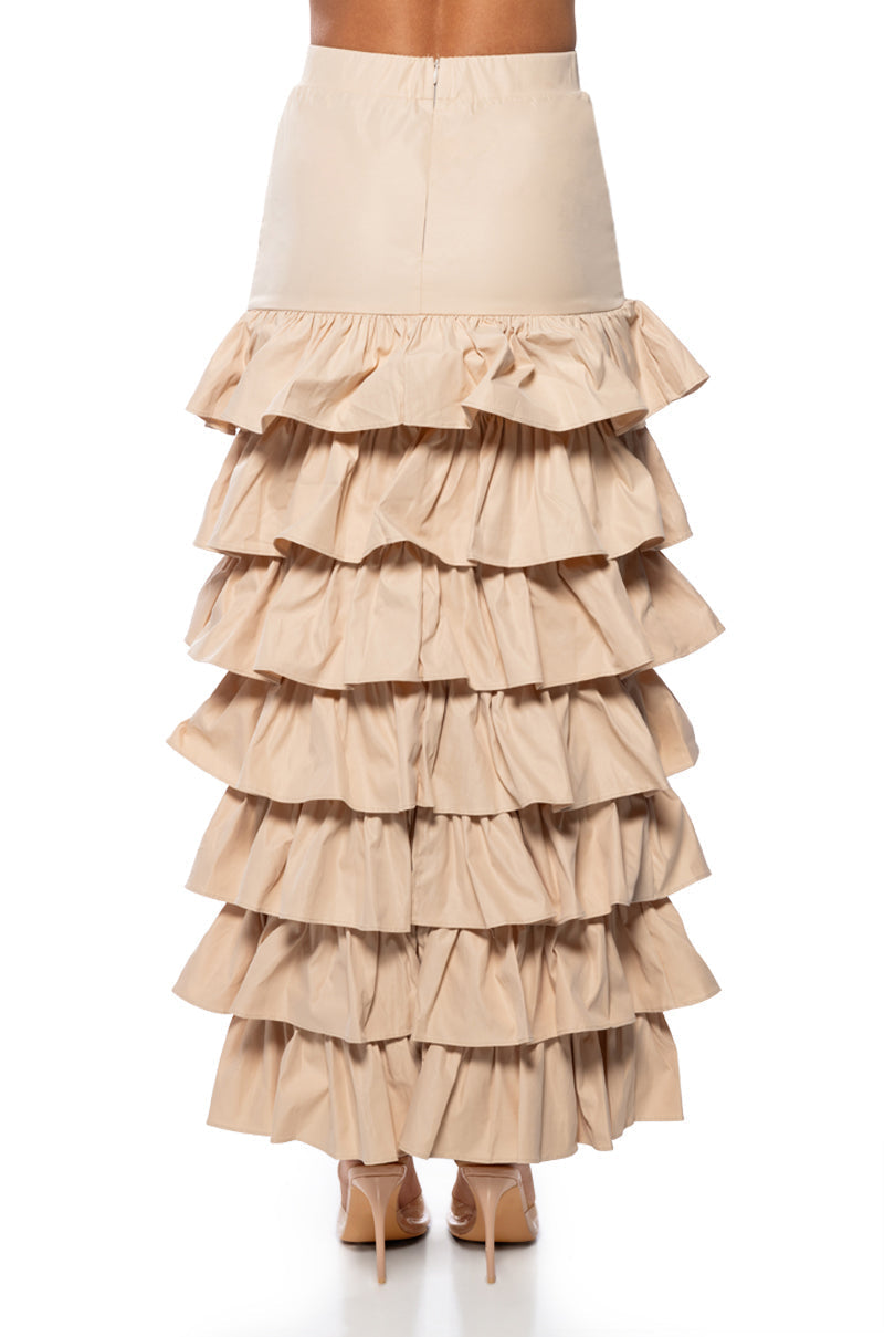 UNDER THE SUN RUFFLE MAXI SKIRT