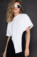 UNTHINKABLE T SHIRT WITH IRREGULAR HEM