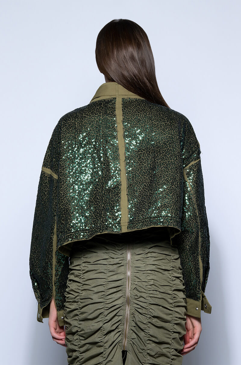 VIBE ALL NIGHT SEQUIN NYE BOMBER JACKET