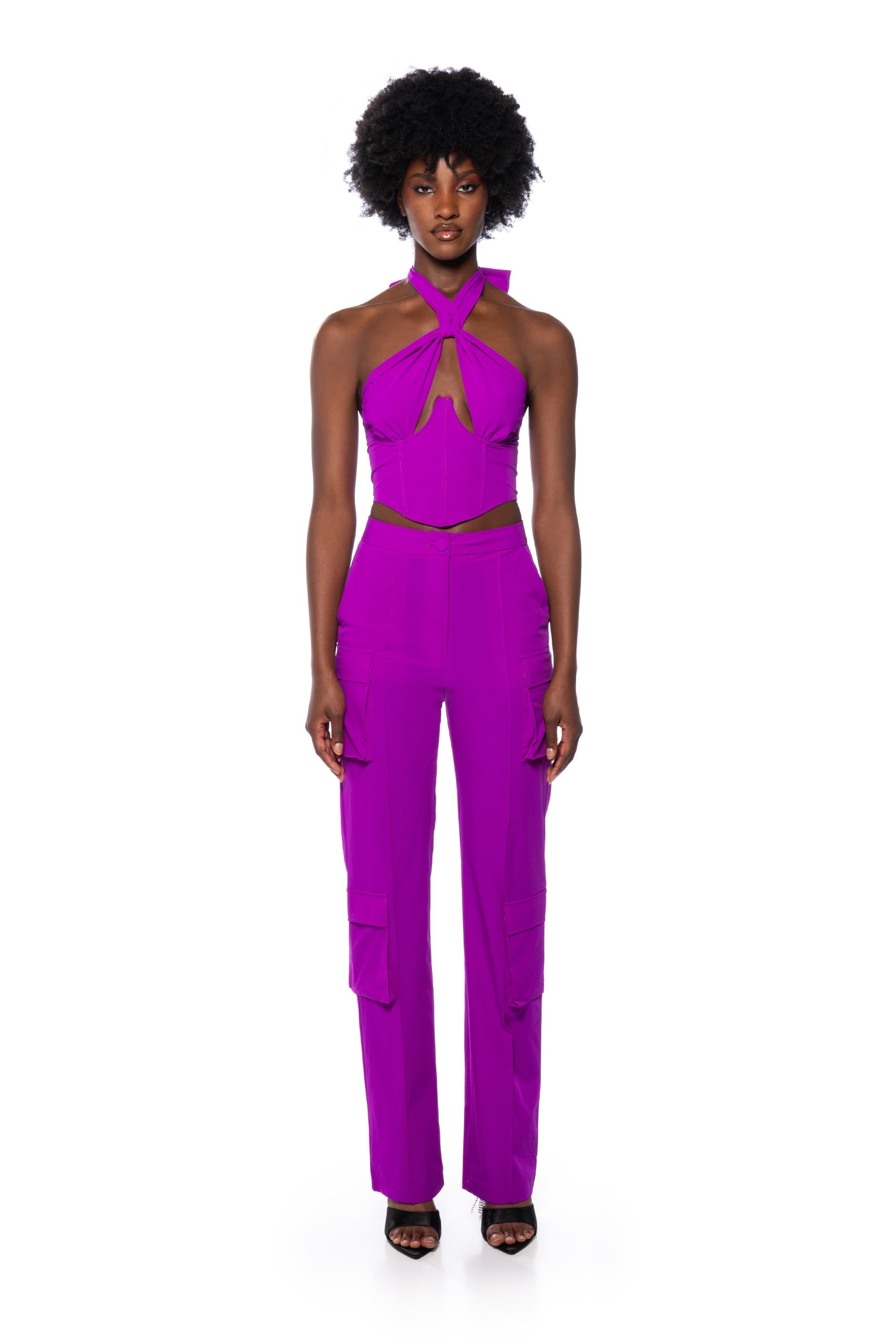 VIOLET HIGH WAIST CARGO PANT