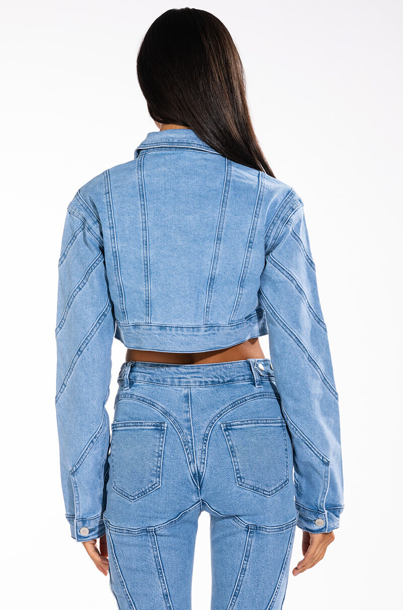 LIVIA SEAM DETAIL DENIM JACKET