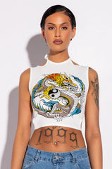 KIKI CROPPED GRAPHIC TANK